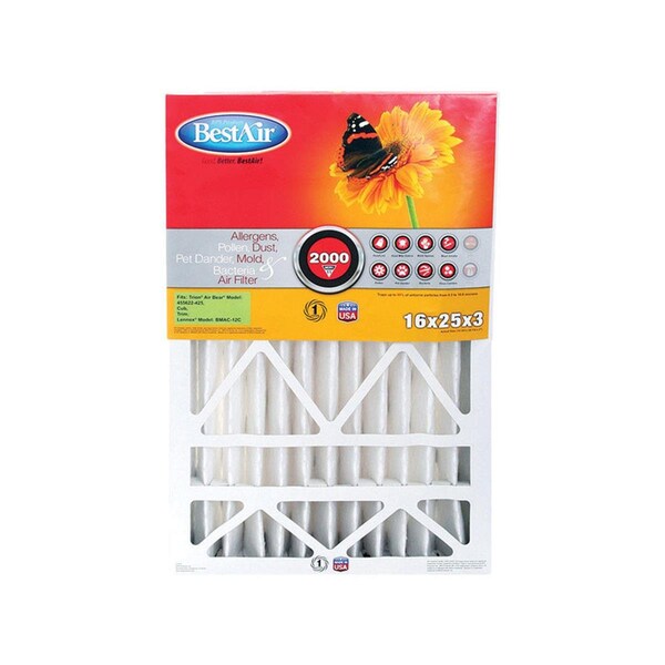 Bestair Best Air 4822813 25x16x3 . 11 MERV Pleated Furnace Filter - Case of 3 4822813 - main